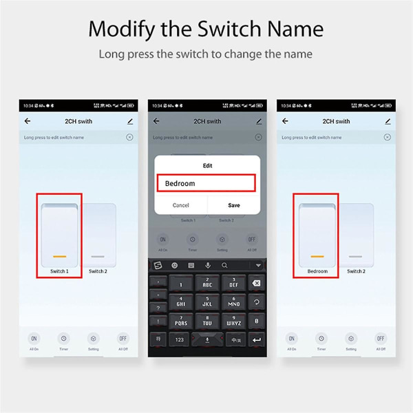 Wifi Smart 1/2 Way Light Led Dimmer Switch Module Smart Life/tuya App Fjärrkontroll Switchgear Mod