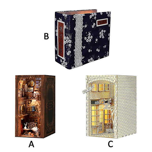 3D Rolife Booknook Kit Bokstøtte Stativ Trepusles Bokhylleinnlegg Led Booknook(, Eternity Bokhandel) Jb51-3  [dB}