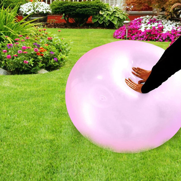 Bubbelboll leksak för vuxna barn, uppblåsbar vattenboll kul sommar strand trädgård boll mjuk gummiball utomhusspel present Hk Db Pink 120cm