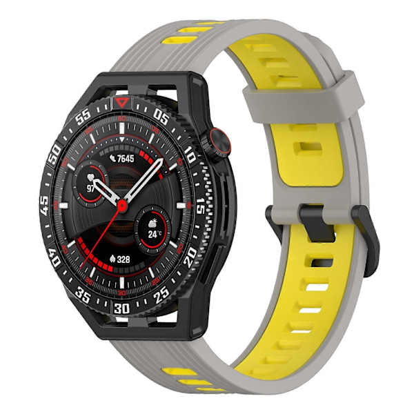 Vertikalt Silikonarmband för Garmin Forerunner 255 [DB] Grey Yellow