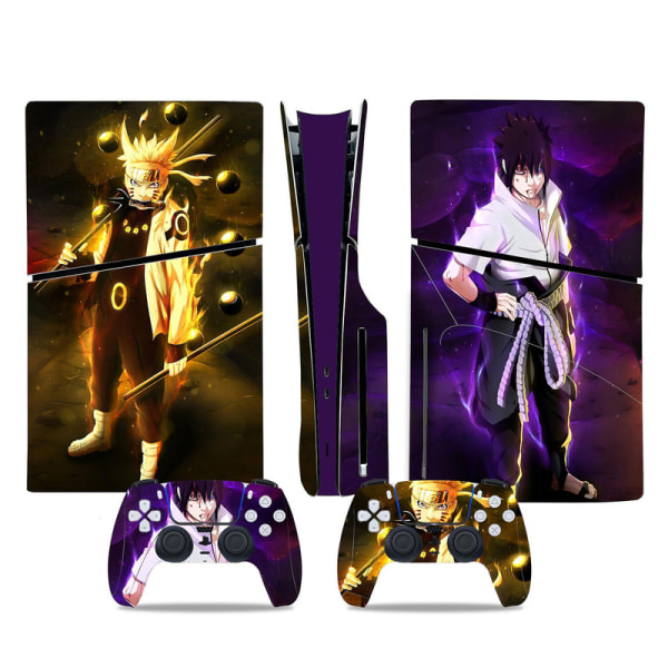 Vinyl skin egnet til PS5 Slim Disk Edition, konsol og controller skin egnet, PS5 SILM Cool Sticker, PS5 SILM dekoration - NARUTO Db