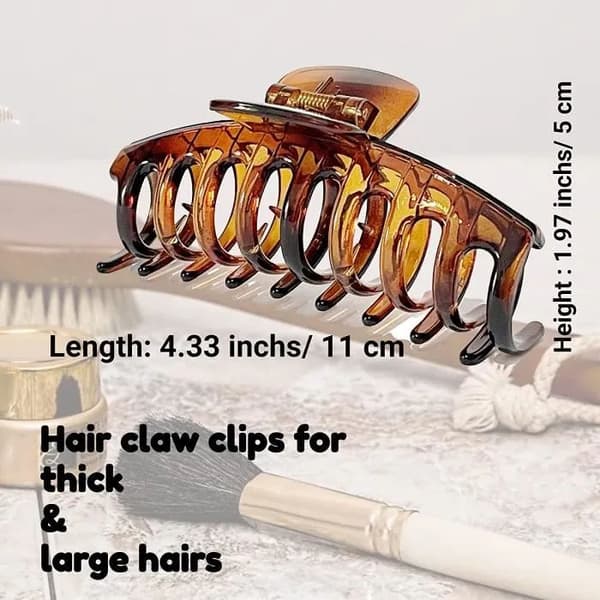 Hårklämmor - Halkfria - Akryl - 2-pack - För tjockt hår - Elegant design (DB)