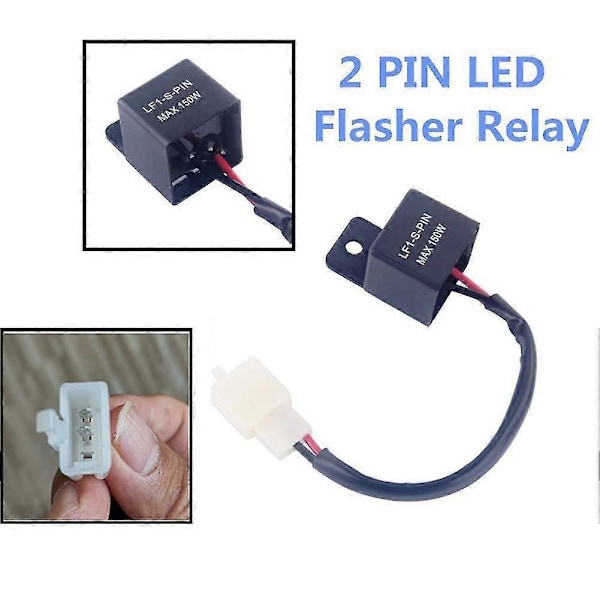 2st 12V 2-pin LED Blinkrelä LF1-S-PIN för Bilar och Motorcyklar, 0.1W-150W Blinkrelä, Blinkrelä [DB]