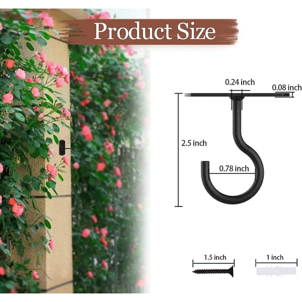 Takkrokar för att hänga växter - Väggmonterade växthängare (2-pack)