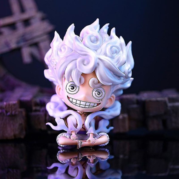 One Piece Luffy Gear 5 Anime Figur Sun God Nika 17cm PVC Action Figurine Staty Samlarobjekt Modell Dockor Leksaker för Barn Present C Db with box 13cm white