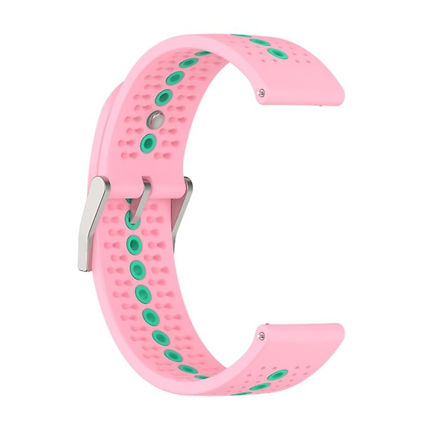 Til Suunto 9 Peak Universal Farverig Hul Silikon Urrem DB Pink Mint Green