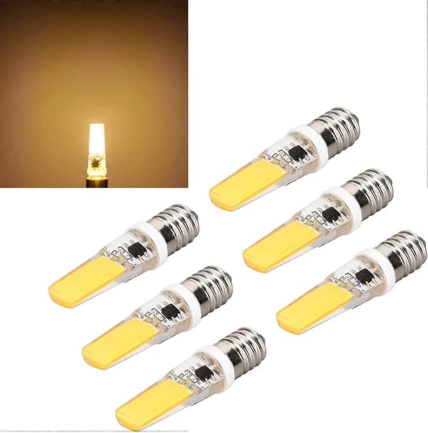 LED-lampor, varmt ljus, 6-pack, 6,2*1,6 cm, gul, silikonmaterial[DB]