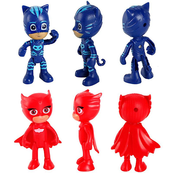 6 st/set Pj Masks Catboy Cloak Actionfigurer Barnleksak Present Db 60 pcs