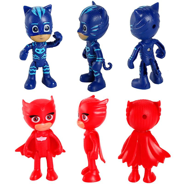 6 stk./sæt Pj Masks Catboy Kappe Actionfigurer Børn Legetøj Gave Db 60 pcs