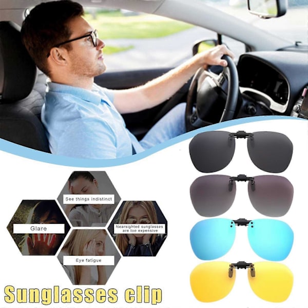 Mörkerseende Anti-bländning Polariserade Clip-on Körglasögon Solglasögon Lins db Gray