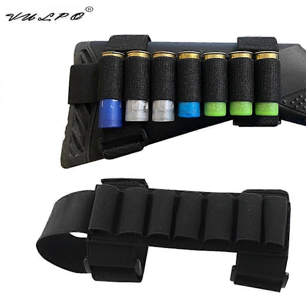 1000D Nylon 7 Runder Taktisk Shotgun Skalholder Ammunition Bælte Holder Pose Patron Til Jagt [DB] BK