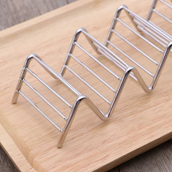 Taco Rack Rustfrit Stål Taco Holder Stand til at holde 3 eller 4 Tacos