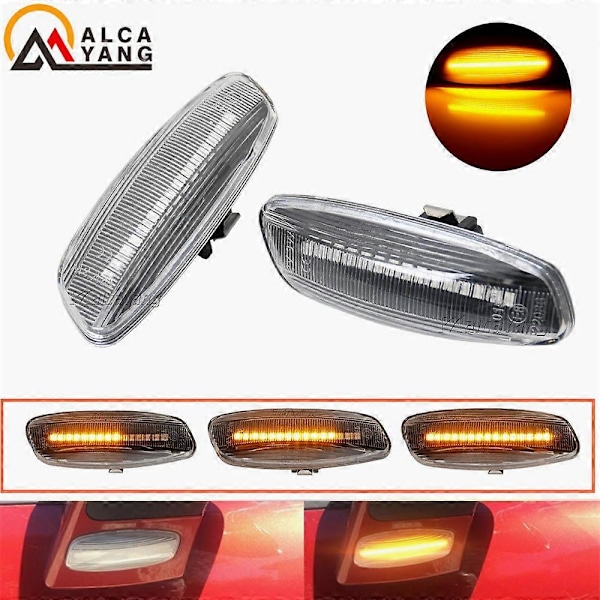 Dynamisk LED Blinkende Sidemarkeringslampe LED Strip Blinklys billys For Citroen C3 C4 C5 DS3 DS4 For Peugeot 207 308 3008 5008 RCZ [DB] Dynamic Crystal