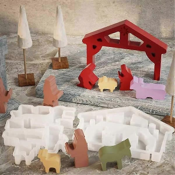 Påske silikoneform sæt Påske nedtælling silikoneform sæt til feriehåndværk dekoration adventskalender White