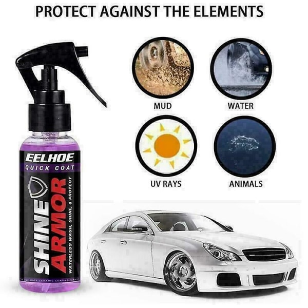 Shine Armor Fortify Quick Coat Keramisk Beläggning 3 i 1 Hydrofobisk Bilvax 30ml 2st