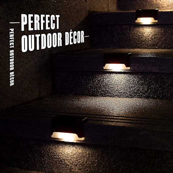 Db Solar Deck Lights Utomhus, 4/8/12 Pack Solar Step Lights Vattentäta Led Solar Lights För Utomhus Trappor, Steg, Staket, Räcke, Gård Och Uteplats brown shell