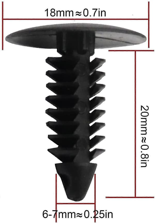 4 støtfangerplugger for å dekke hull for frontnummerplate, nye 6-7 mm hull [DB] Black