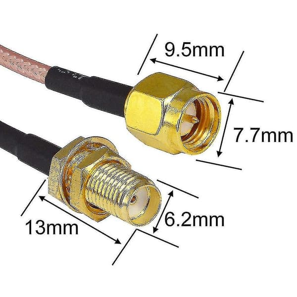 2 stk Sma Kabel 4g Antenne Forlængerkabel Sma 3ft Til Dab Bilantenne DB