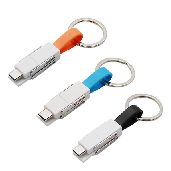 4 i 1 magnetisk mikro USB dubbel typ c laddningsdatakabel för Iphone Android Jikaix Blue