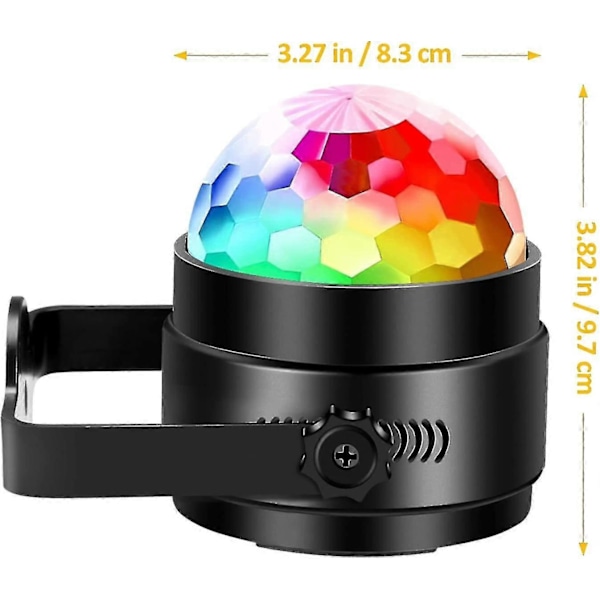 Diskokugle 360 Roterende Led Festlampe Musikaktiveret Disko db