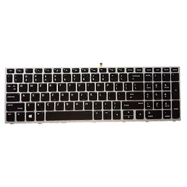 Kannettavan tietokoneen näppäimistö taustavalaistu +kehys HP Probook 450 G5 455 G5 470 G5 -näppäimistöille [db] Silver frame with ba