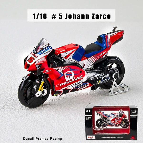 Maisto 1:18 Nyt 2021 Ducati Lenovo Team #43 #63 Die Moto Gp Racing Casting Alloy Motorcykel Model Collection Gift Toy Db No5 Johann Zarco