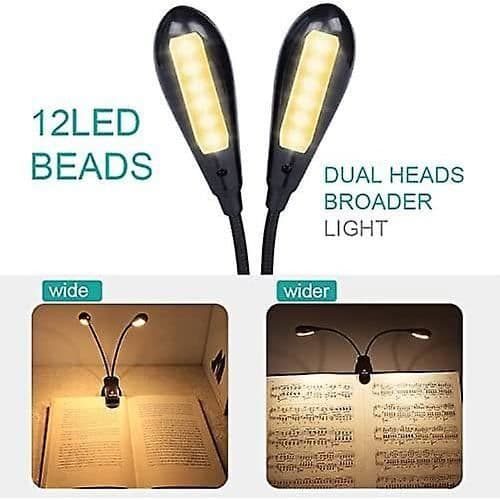 Genopladelig 12 LED Noder Lampe - Clip-on Sengelampe med Dobbelt Øjenbeskyttelse
