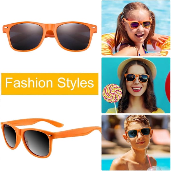 12 Pak Solbriller Neon Farver Solbriller Fest Favorer Goody Bag Fyld Bulk til Fødselsdagsfest Strand Pool Party, 12 Farver{ DB} Orange