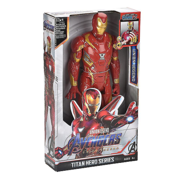 Avengers Series 12-tommers actionfigur superheltmodellleke med lydlysgaver [DB] Iron Man