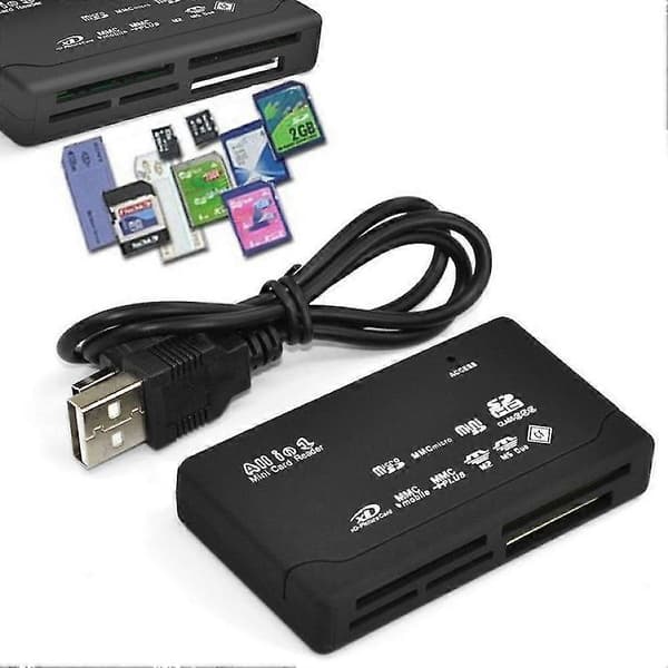Alt-i-en USB 2.0 Micro Secure Digital TF CF MMC kortlæser adapter til PC
