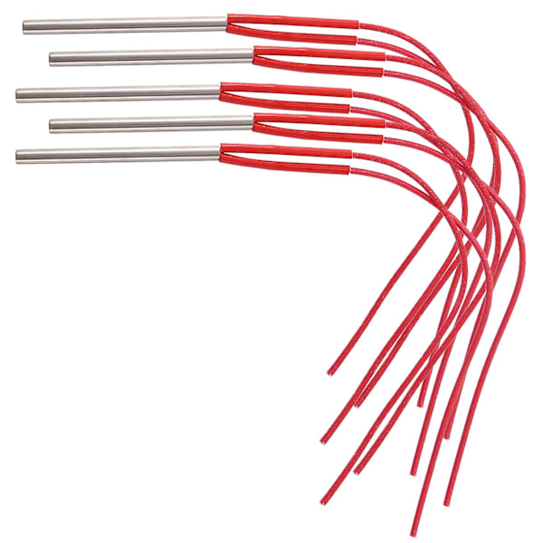 5 st Elektriska Element 220V 6mm Rördameter Rostfritt Stål Rörformade Värmespiraler Effekt 120W {Db} Silver  Red