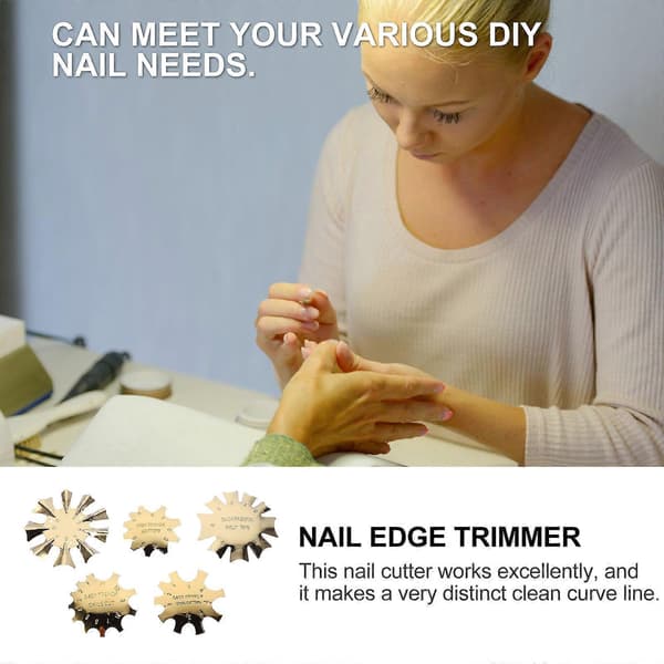 Franske negleskabeloner til manicurebrug 5 stk. holdbart design i rustfrit stål [DB]