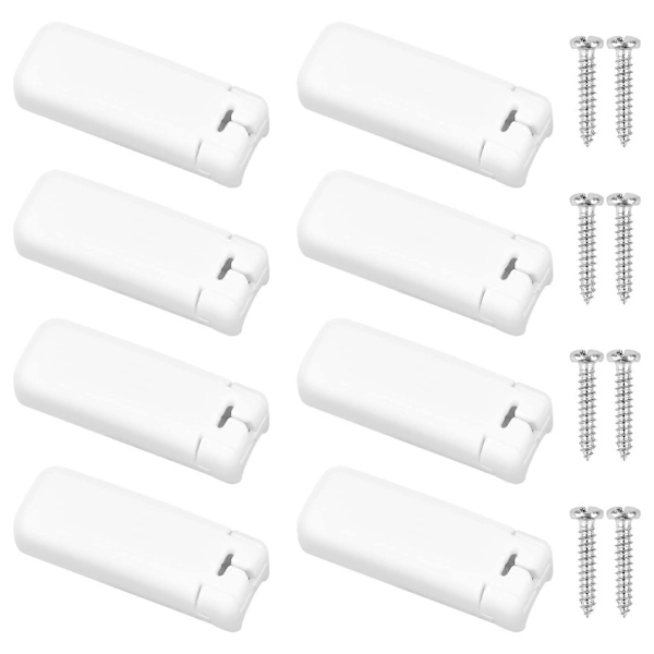 Paket med 8 veckade ersättningsdelar, klämfästen, klämskor för spända veckade persienner, för självhäftande baksida {Db}