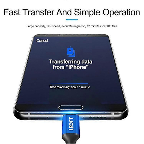 ISOFT IS-003B Dataöverföringskabel Lightning till Micro-USB Datakopieringskabel [DB] As Shown