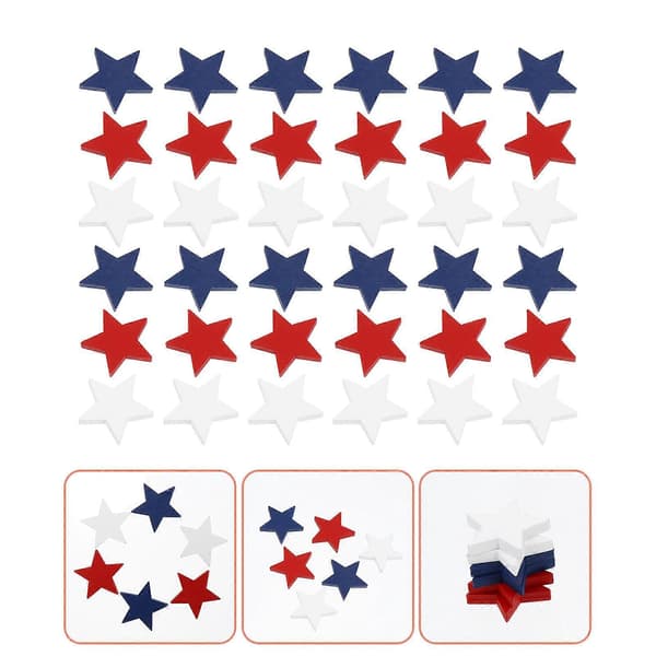 DIY Tre Stjerne Dekor for Pynt 60 Stk Assorterte Patriotiske Stjerner[DB]