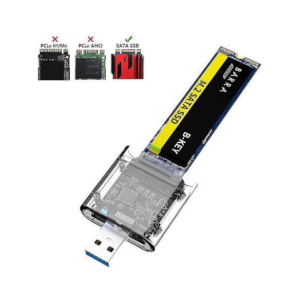 M2 SSD-kotelo M.2 USB 3.0 5 Gt/s -nopea SSD-kotelo SATA M.2 NGFF SSD 2242 2260 2280 mm:lle [DB]