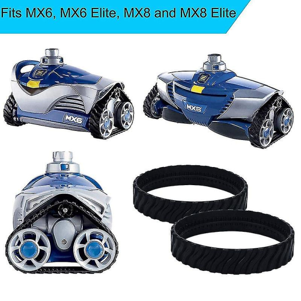 Rengasradat sopivat Zodiac Mx8 Elite-, Mx6 Elite-, Mx8-, Mx6-altaisiin, Pool Tire Track R0526100 (2 kpl)  [dB} black