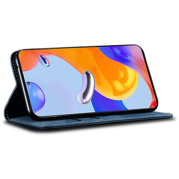 För Xiaomi 15 Ultra Skal Jeans Tyg Textur Anti-Rep Läder Ställ Telefonfodral - Kaffe [DB] Multicolor Blue