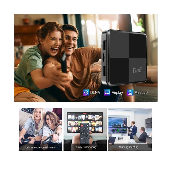 Tv98mini Tv Box 2g+16g S905w2 2,4g &5g Wifi 4k Android 11 Smart Tv Box Tv98 Media Player Eu Plug