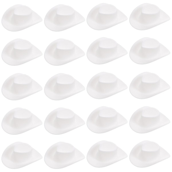20 kpl Mini Cowboy Hatit Mini Western Hatit Leikki- ja Juhla-Asusteet db White 20pcs