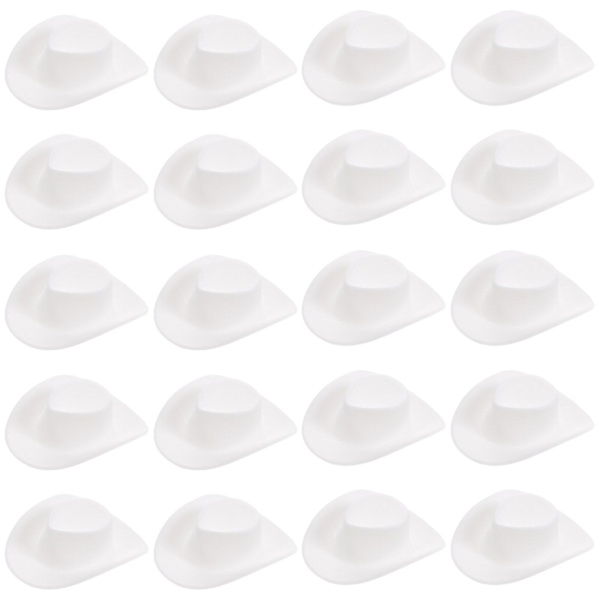 20 st Mini Cowboyhattar Mini Westernhattar Lekstuga Partytillbehör db White 20pcs