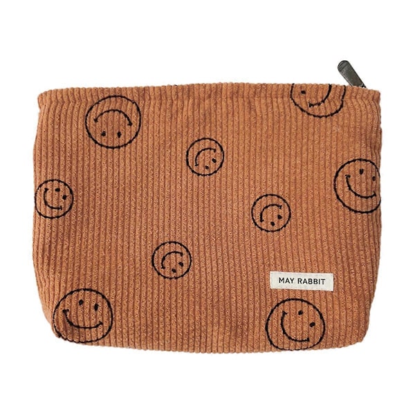 Makeup taske Dame makeup taske Stor kapacitet lærred makeup taske Rejse toilettaske Tilbehør opbevaringstaske [DB] brown