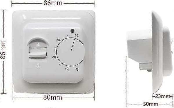 Manuel mekanisk gulvvarmetermostat controller AC 220V 16A med probe EU-kompatibel [DB]