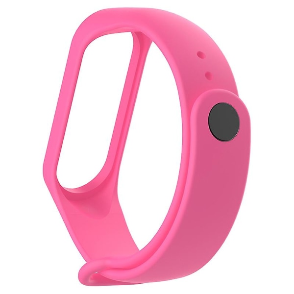 Blød silikone ensfarvet udskiftningsrem til smart armbåndsur kompatibel med Xiaomi 3/4 Pink