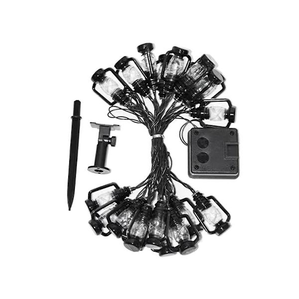 Led Solar String Light Utendørs Vanntett 5m Retro Campingtelt Girlander Hagefestlampe [db] Black