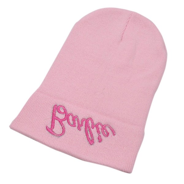 Dam Beanie-mössa i stickad Barbie, vintervarm utomhusmössa med mudd, Barbie-fans present DB Light Pink