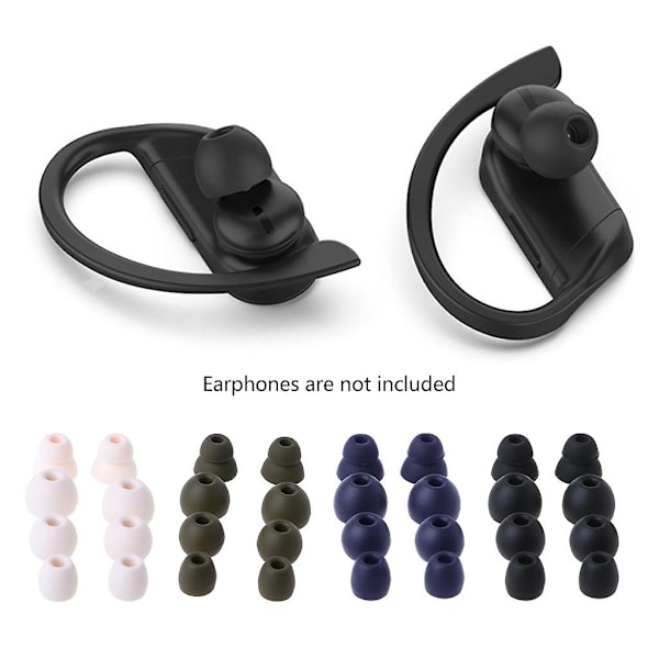 4 paria silikonista valmistettua korvatulppaa korvan sisäisiin kuulokkeisiin, pehmeä suojakorkki Powerbeats Pro -kuulokkeisiin