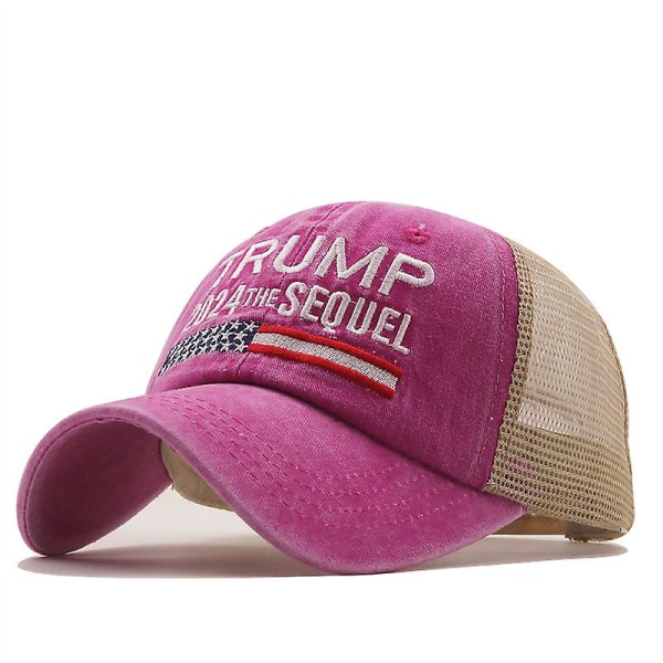 Hot Trump 2024 American Presidential Hat Make America Great Again Hat Donald Trump Republikan Hat Cap Maga Broderad Mesh Cap [dB} Rose Adjustable