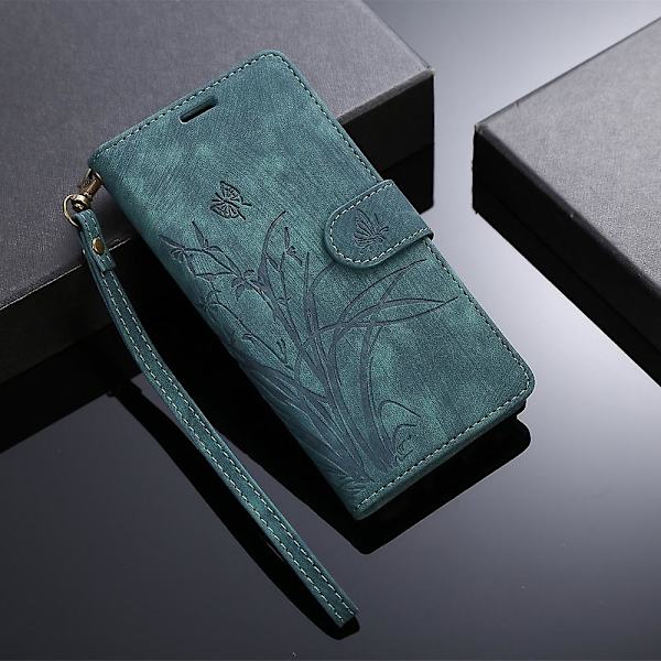 Orkidé Læder Etui til iPhone 13 [DB] Green