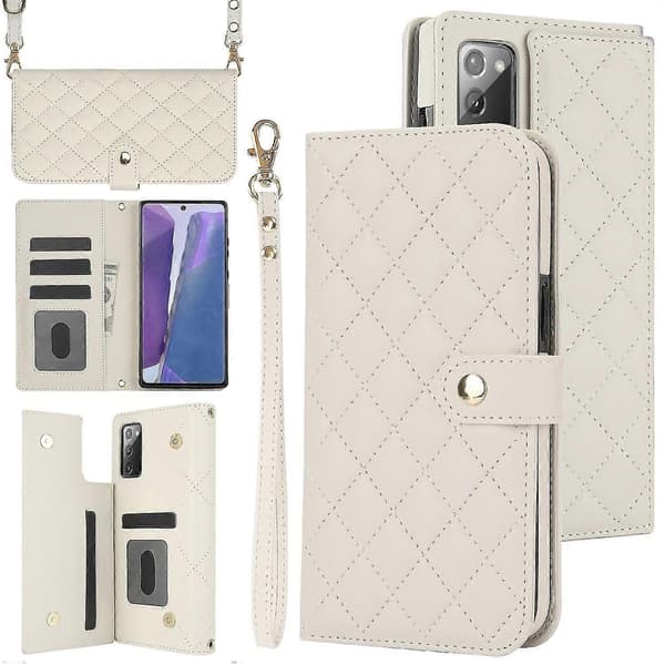 Rombisk Lærveske For Samsung Galaxy Note20 [DB] White